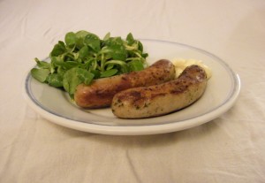 Andouillette met planten en mayonaise