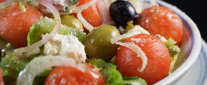 Zomerse watermeloen salade.
